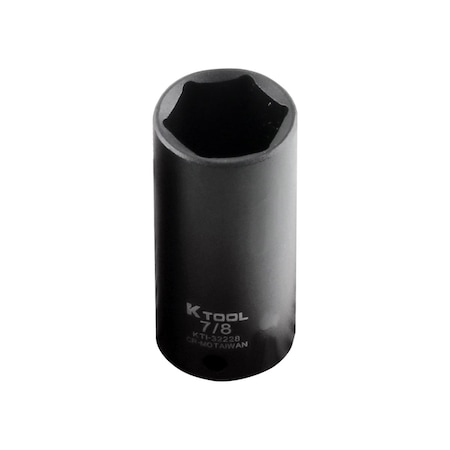 K-Tool International 3/8" Drive Impact Socket black oxide, Deep, 6 pt., 3/8"Drive, 7/8 KTI-32228